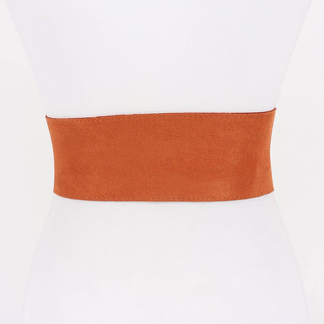 Faux Suede Metal Buckle Belt: CM