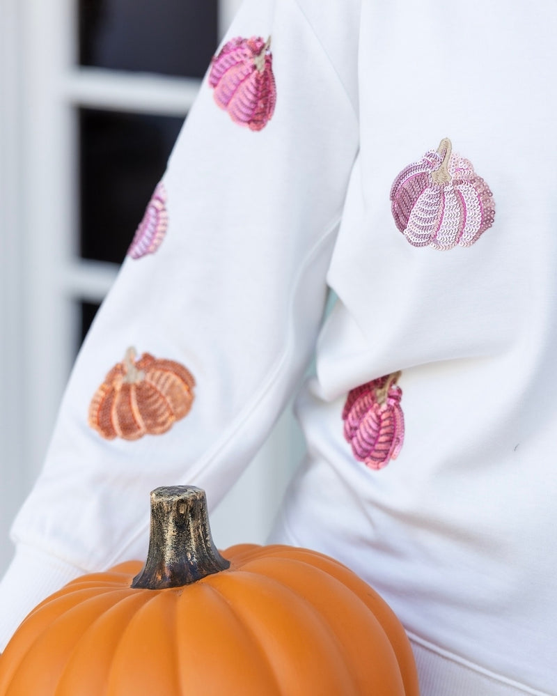 Pumpkin Sequin Sweatshirt
