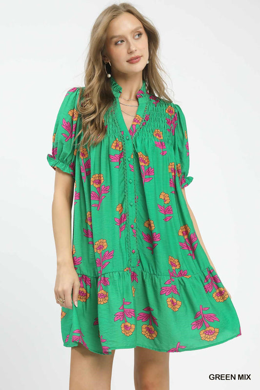 Floral Charm Flutter Dress