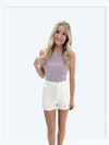 Dusty Lavender Cotton Round Neck Tank Top