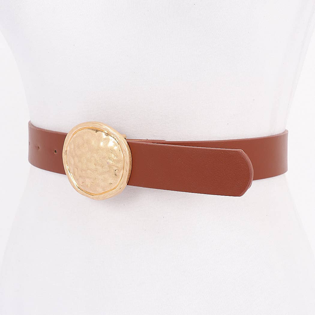 Metal Buckle PU Belt: BK