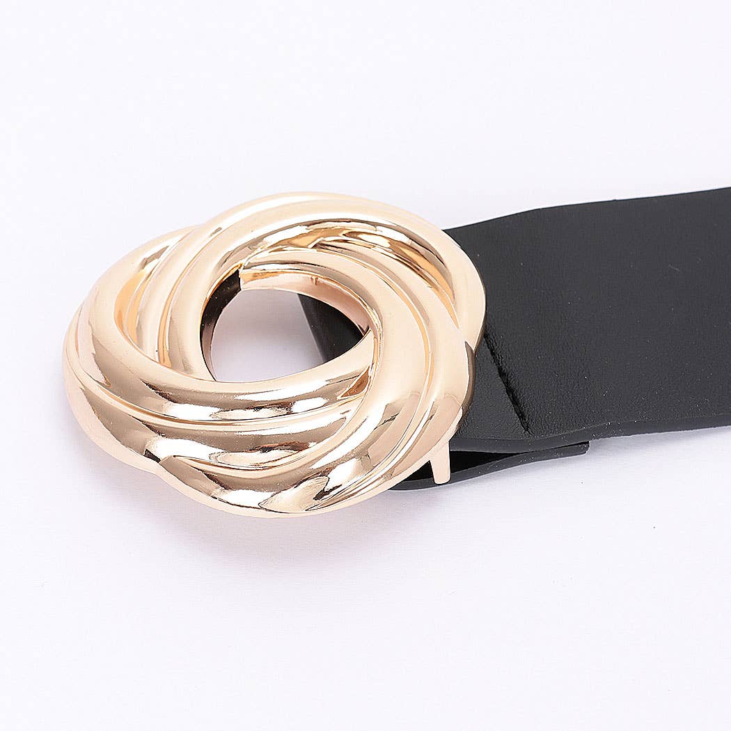 Metal Buckle PU Belt: BK