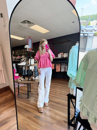 Lori Bubble Sleeve Peplum Top