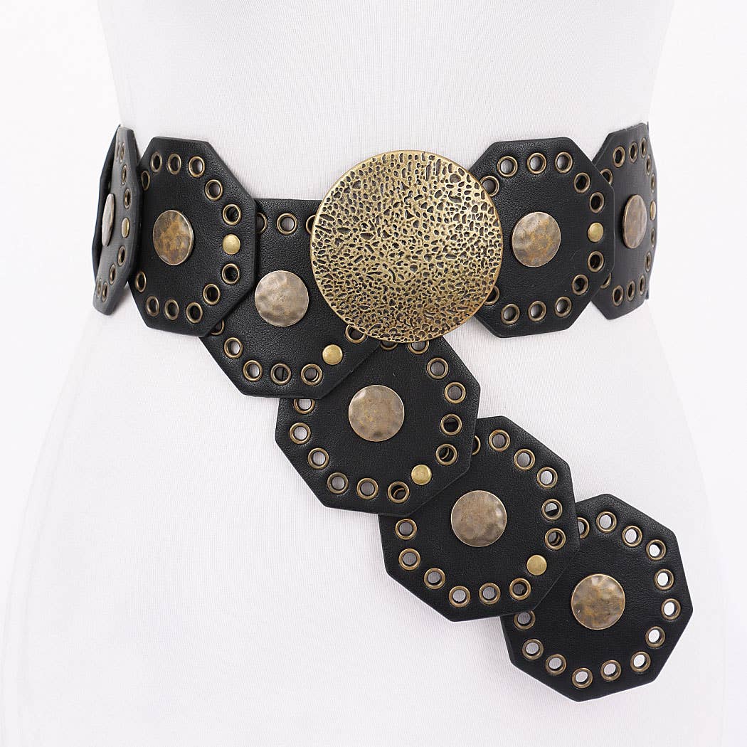 Metal Vintage Belt Camel or Black