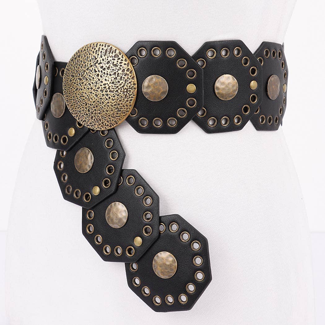 Metal Vintage Belt Camel or Black
