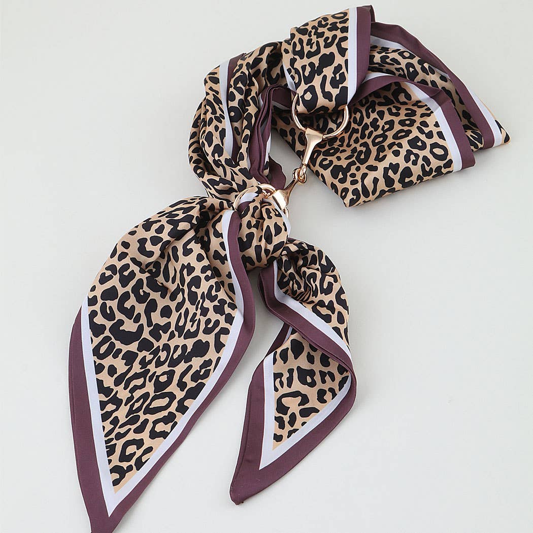 Leopard Toggle Scarf Wrap Necklace