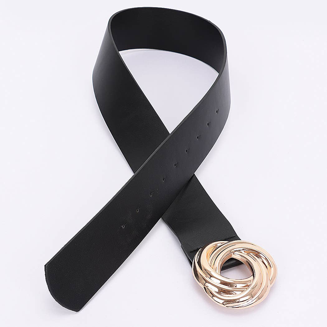 Metal Buckle PU Belt: BK
