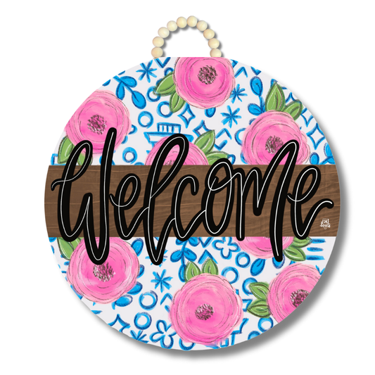 DK Chinoiserie Stained Large Hanger : Welcome