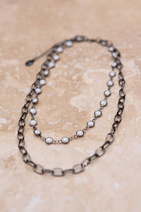 Kadee Necklace in White/Hematite