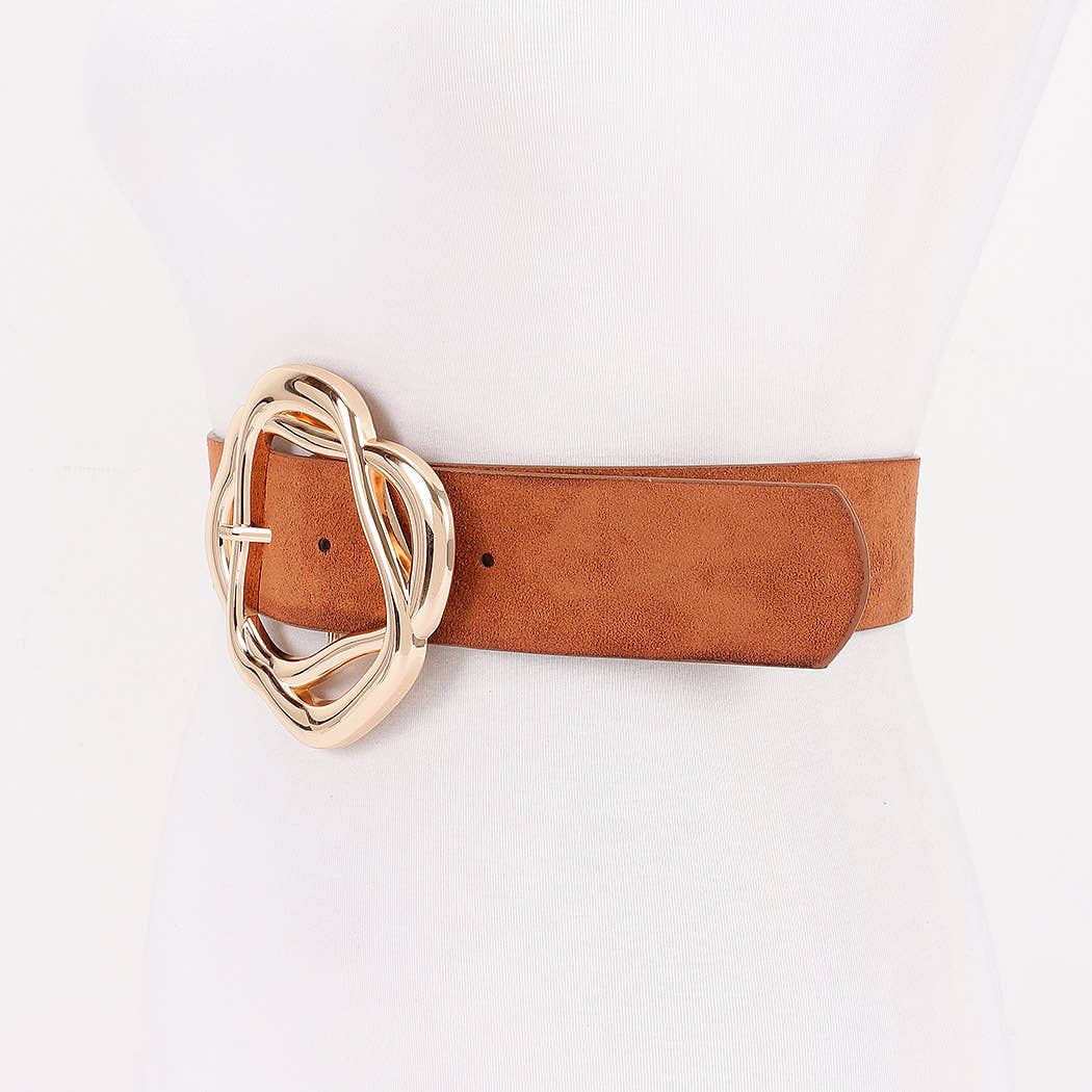 Unique Twisted Buckle Belt: BK