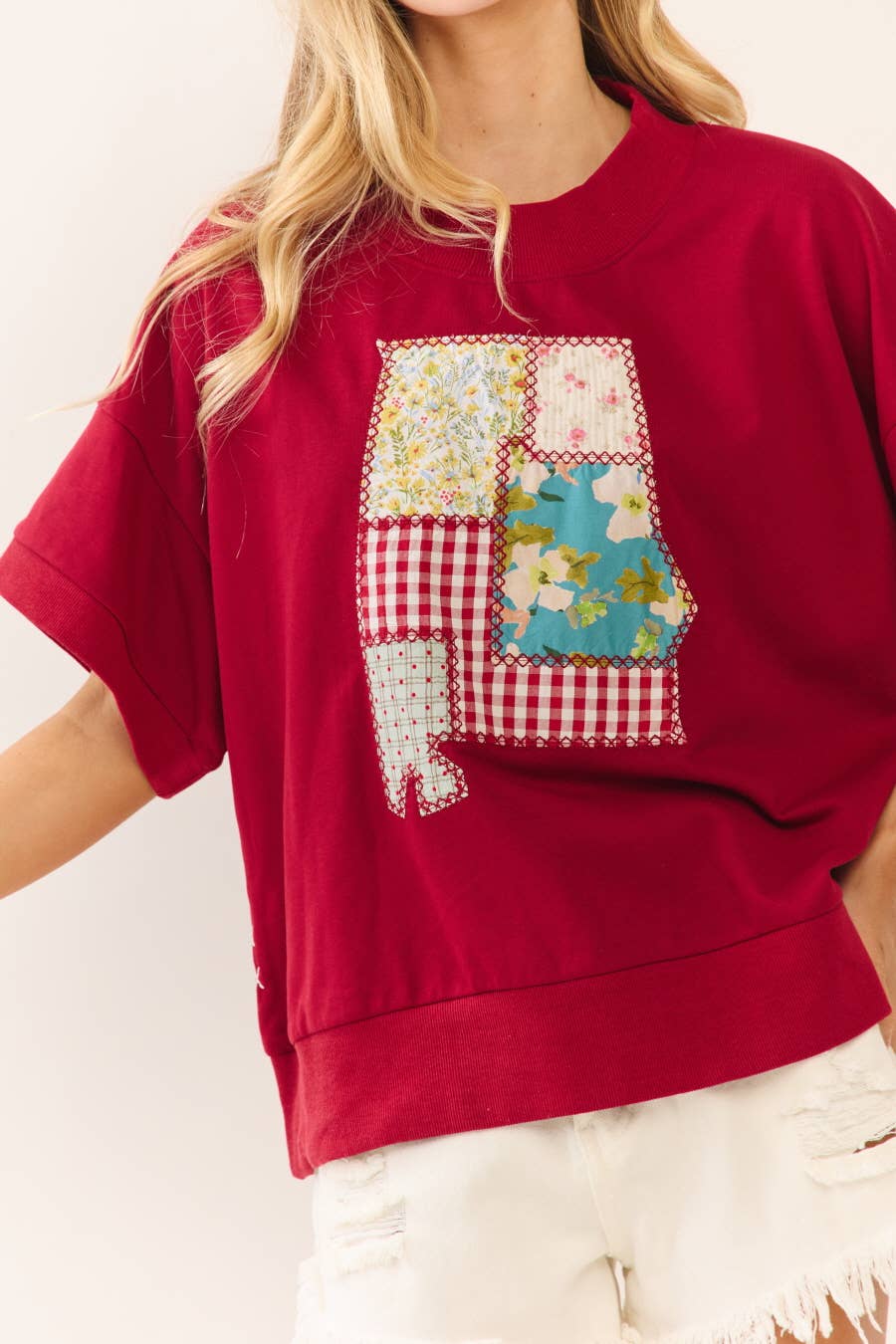 Alabama Patchwork Short Sweatshirt