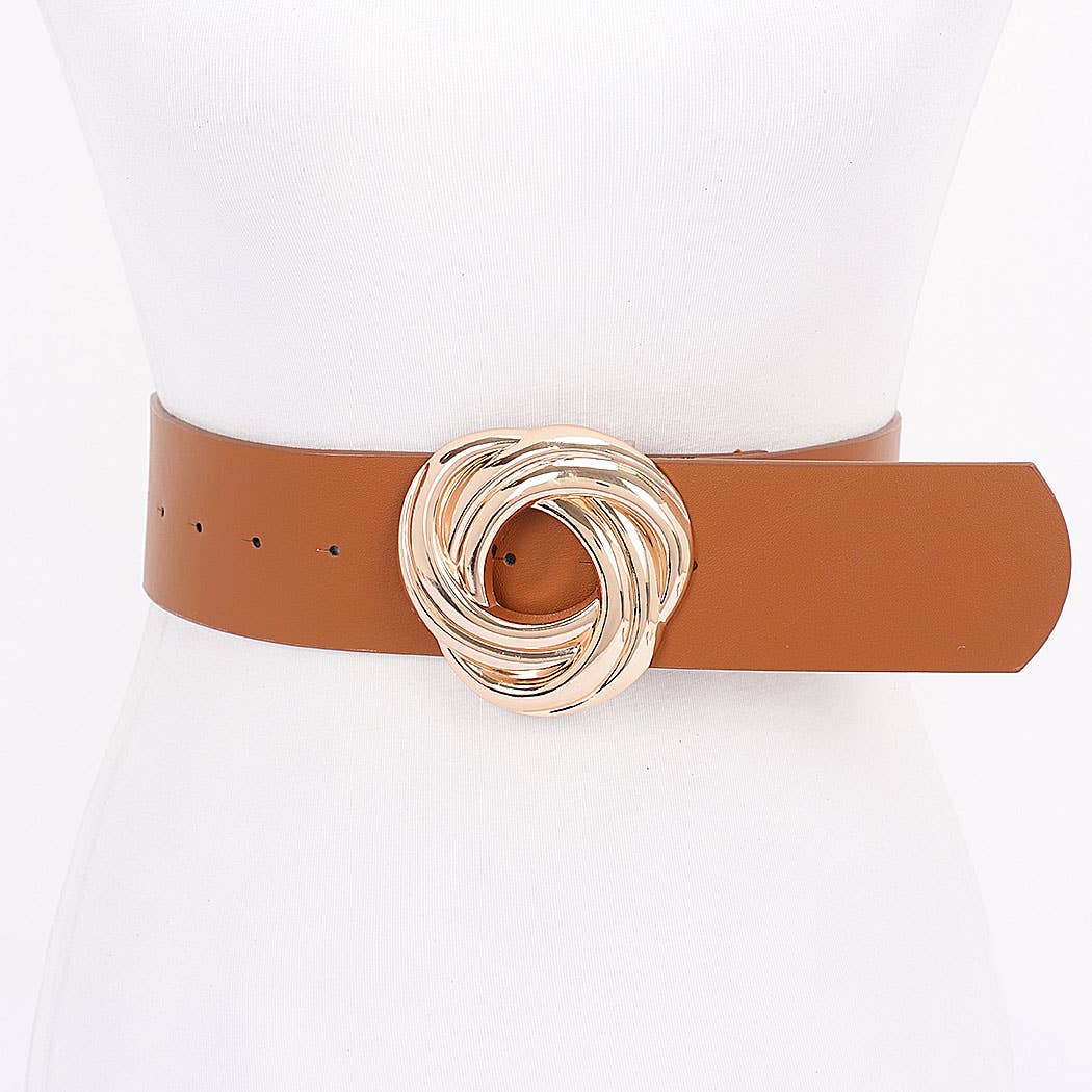 Metal Buckle PU Belt: BK