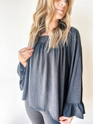 Square Neck Bell Sleeve Top