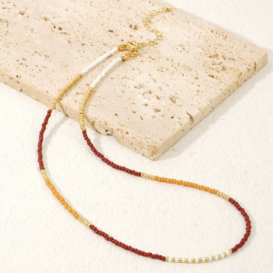 Wine Beaded Necklace