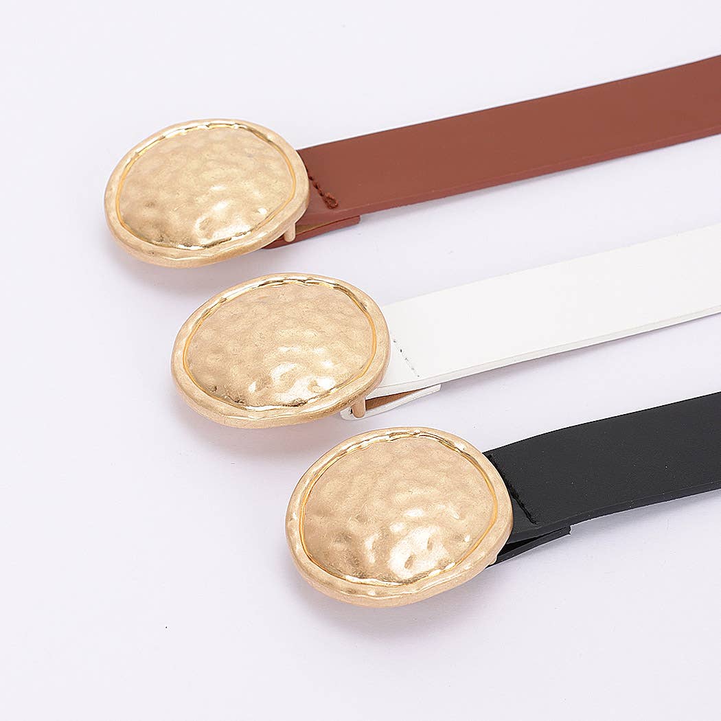 Metal Buckle PU Belt: BK
