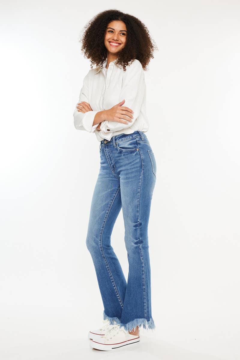 KanCan High Rise Bootcut Denim Frayed