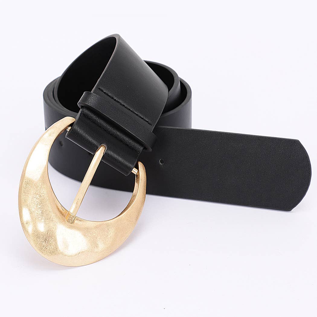 Metal Buckle PU Belt: BK