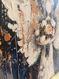 Angel Gold Flower Canvas: 8x8