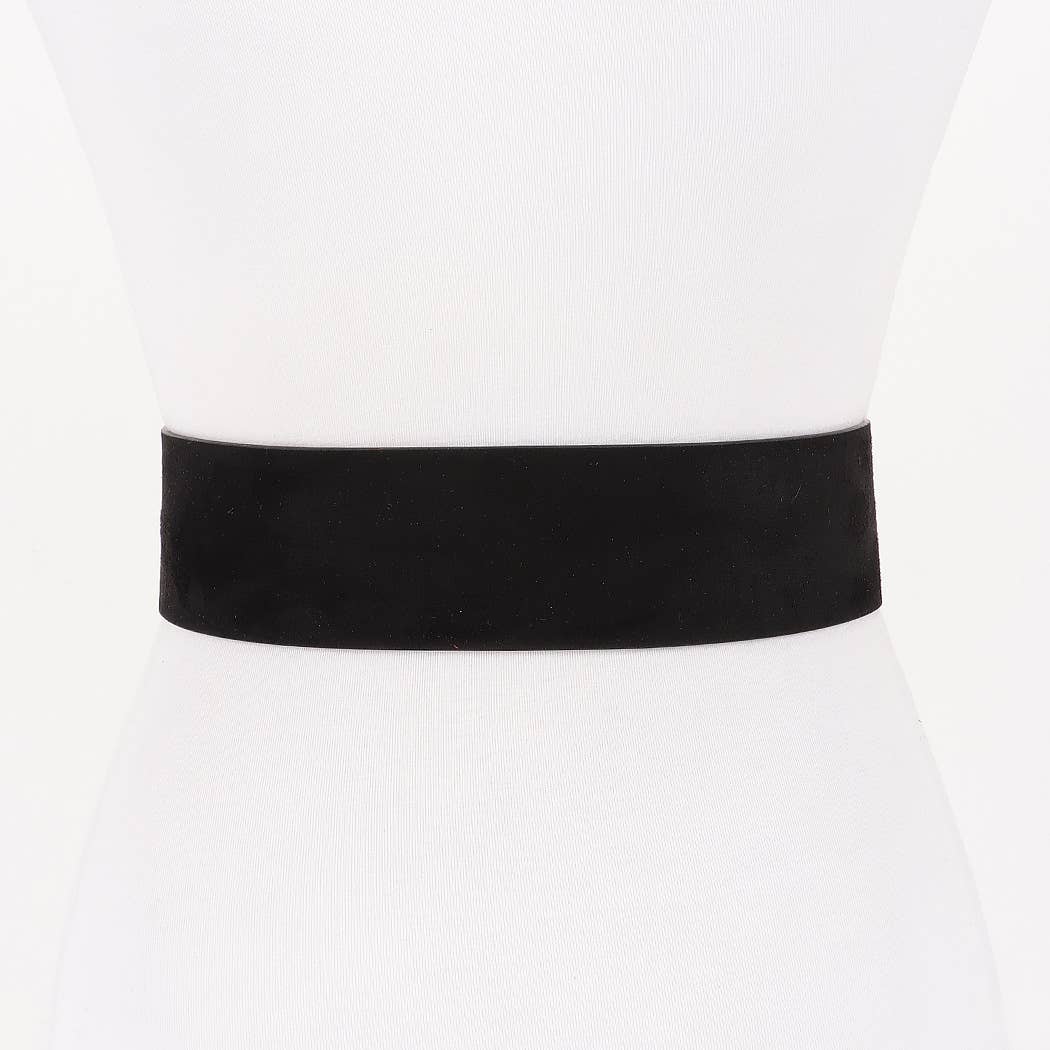 Oval Buckled Wide Belt: BK