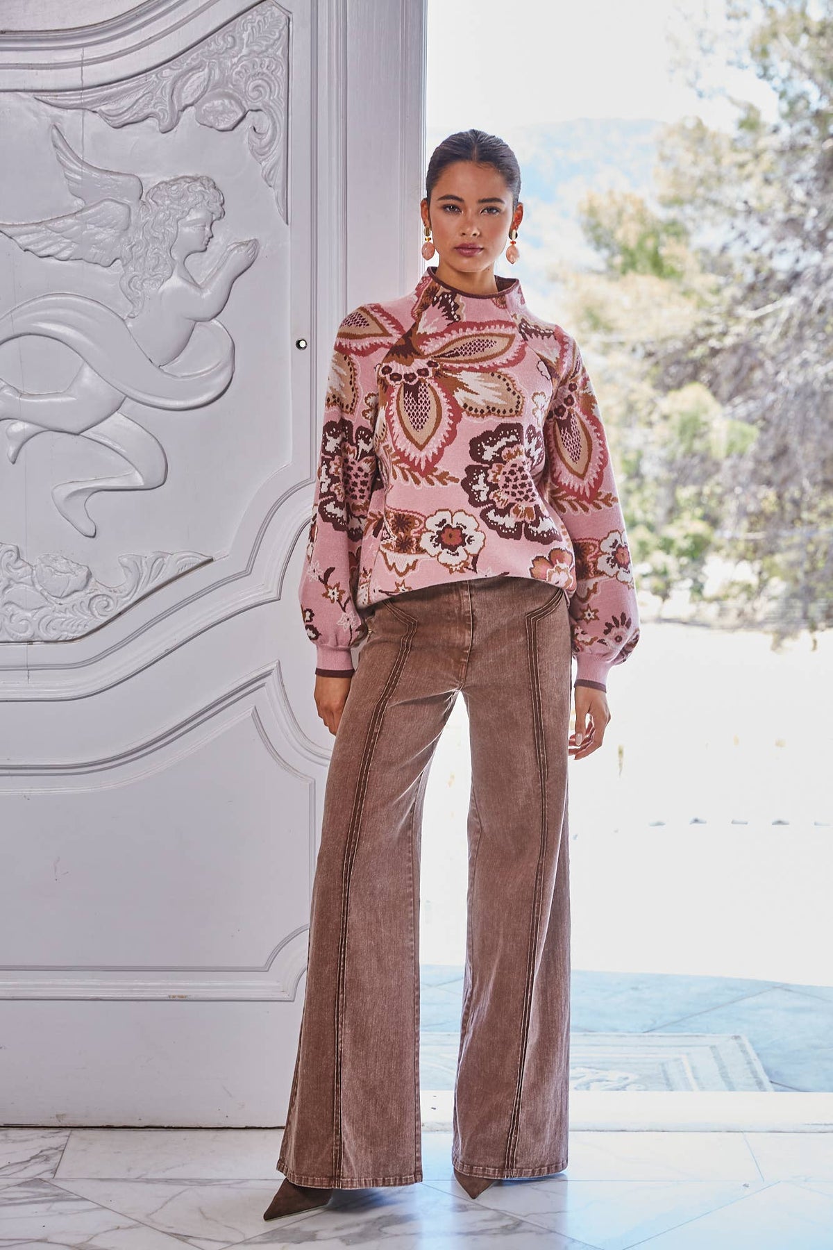 The Brown Edit Wide Leg Pants
