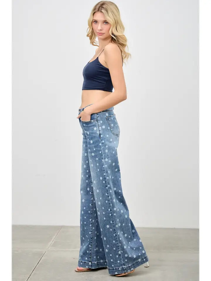 Confetti Dot Wide Leg Jeans