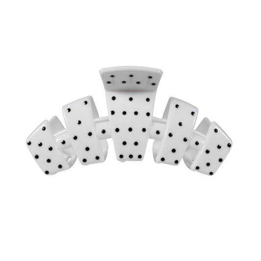 Classic White Polka Dot Party Medium Claw Clip