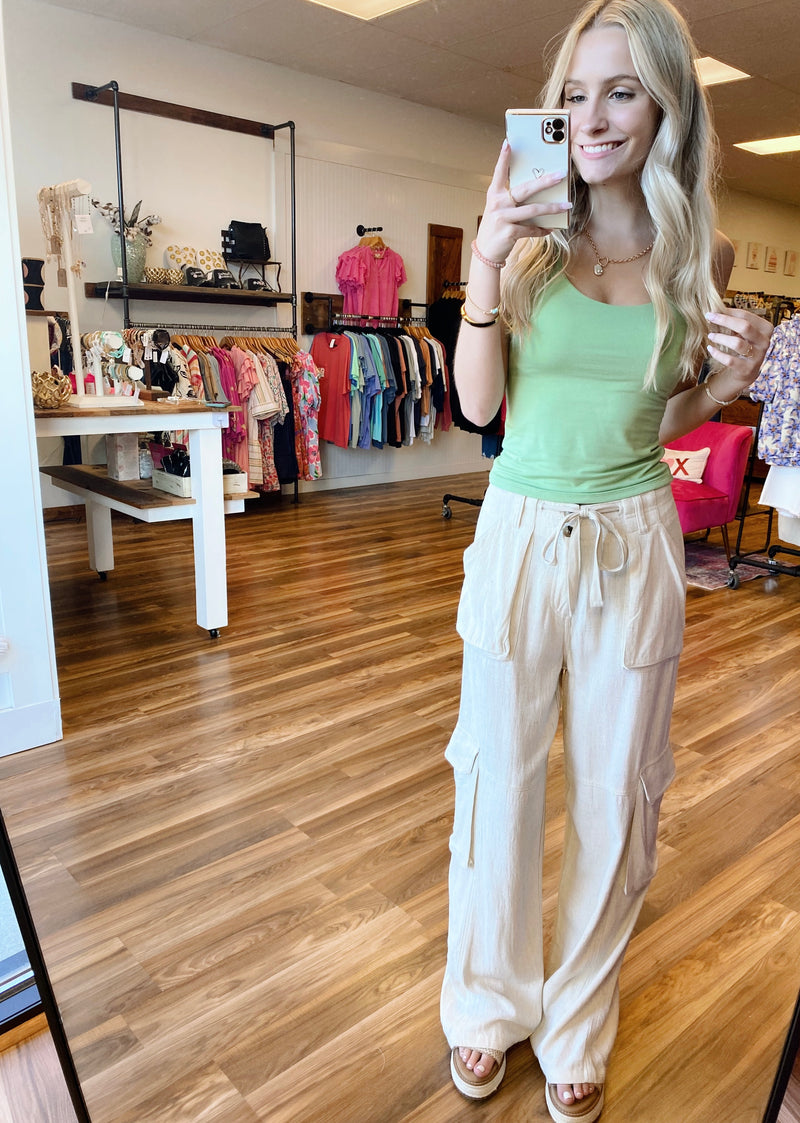 Maya Relaxed Fit Utility Wide-Leg Pants