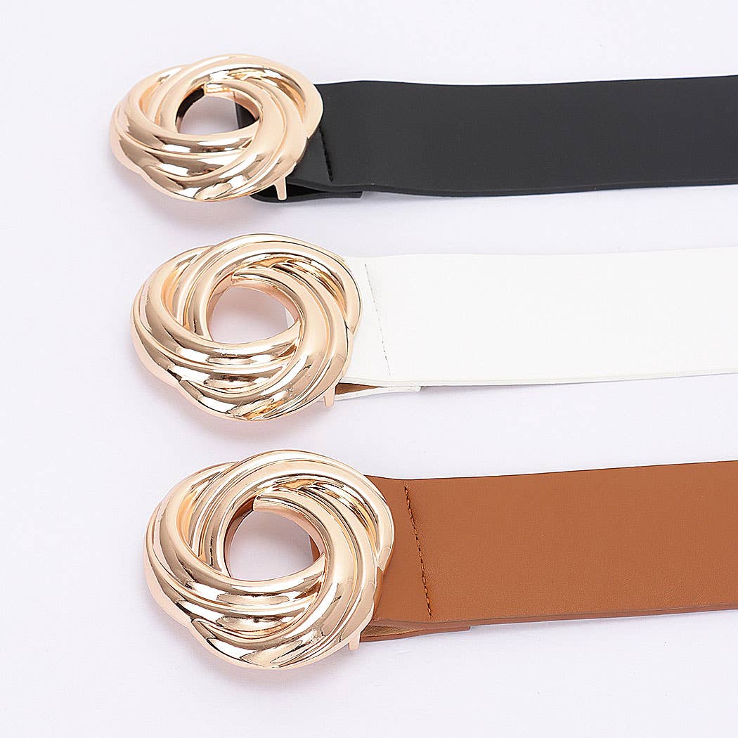 Metal Buckle PU Belt: BK