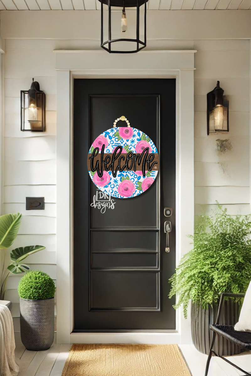 DK Chinoiserie Stained Large Hanger : Welcome