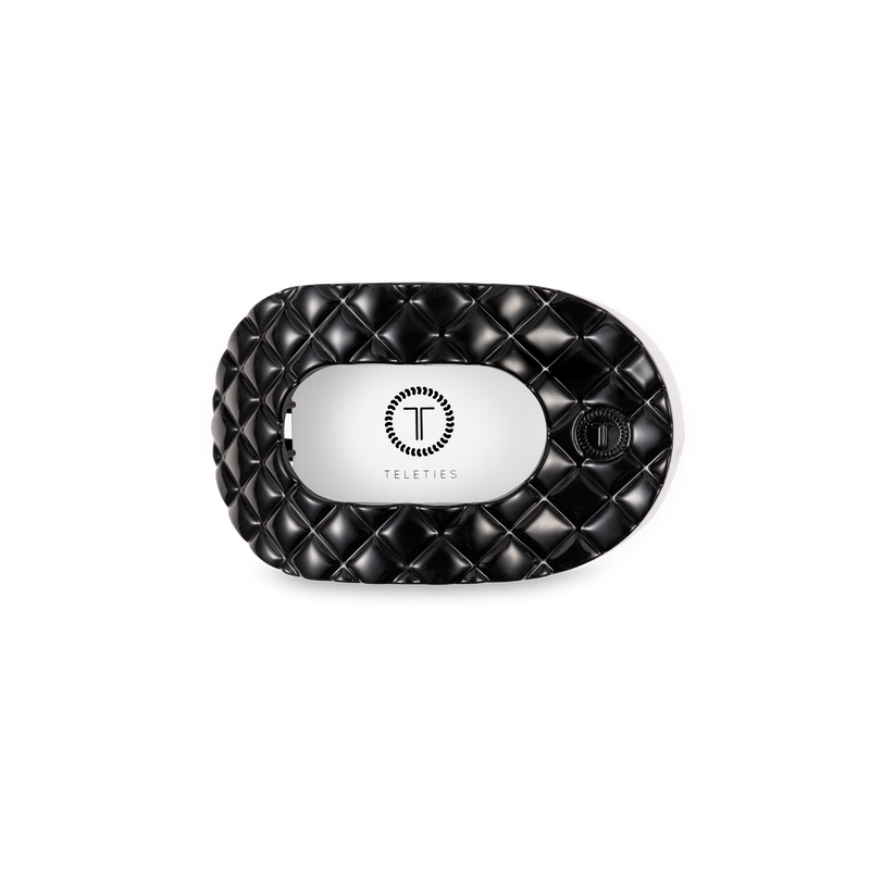 Flat Round Hair Clip | Small | Jet Black Quilted