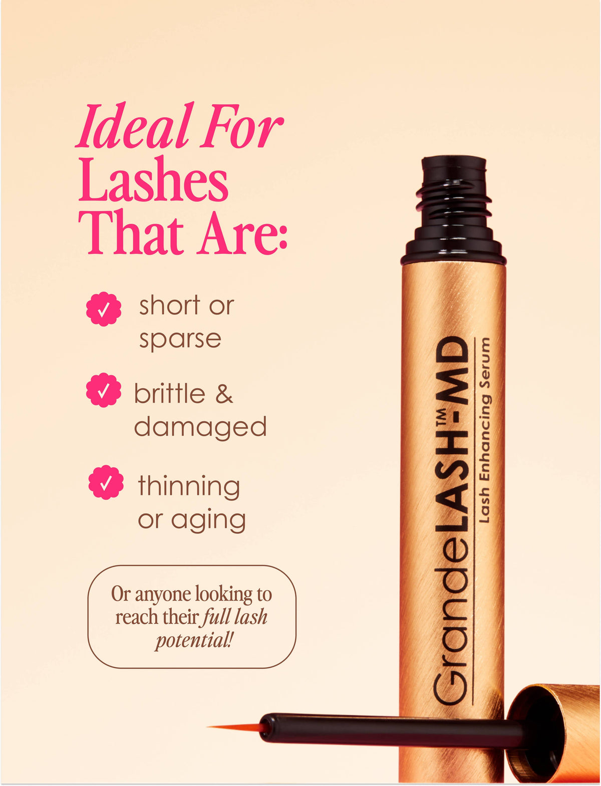 GrandeLASH-MD Lash Enhancing Serum: 1 mL (6 Week Supply)