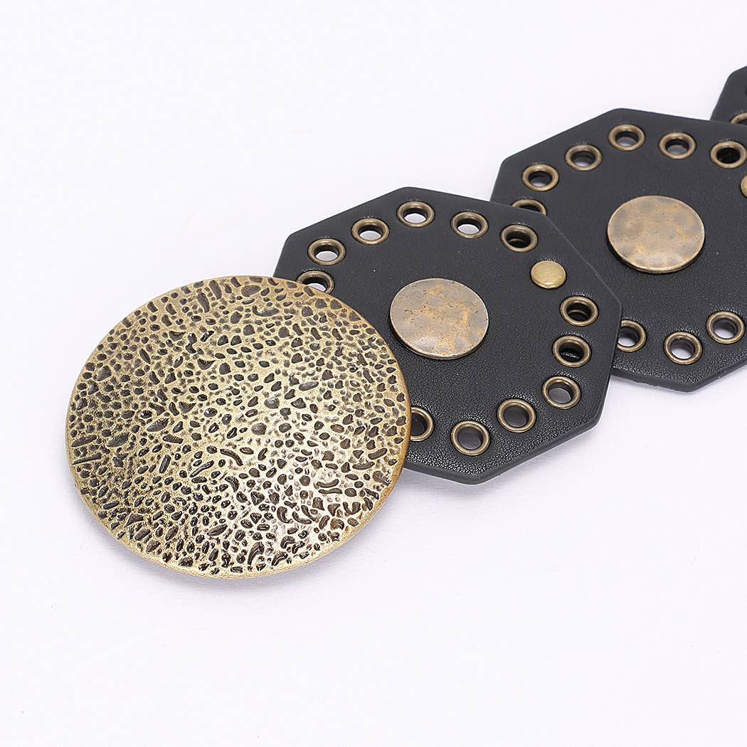 Metal Vintage Belt Camel or Black