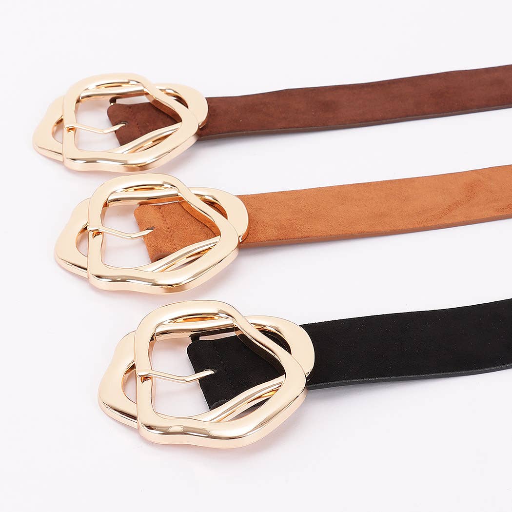 Unique Twisted Buckle Belt: BK