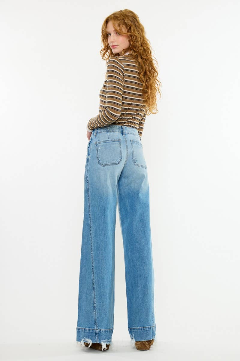 KanCan Mid Rise Super Wide Denim