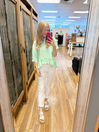Nicole Striped Button-Down Babydoll Top