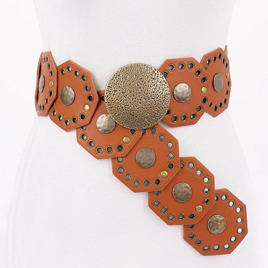 Metal Vintage Belt Camel or Black