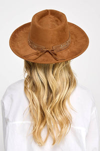 Embroidered Flower Strap Fedora Hat Two Colors!