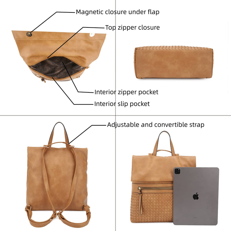 HELENA Woven Flap Backpack Two Colors!