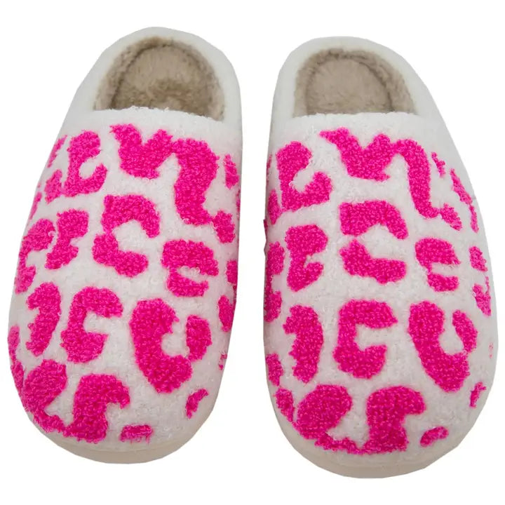 Hot Pink Leopard Slippers
