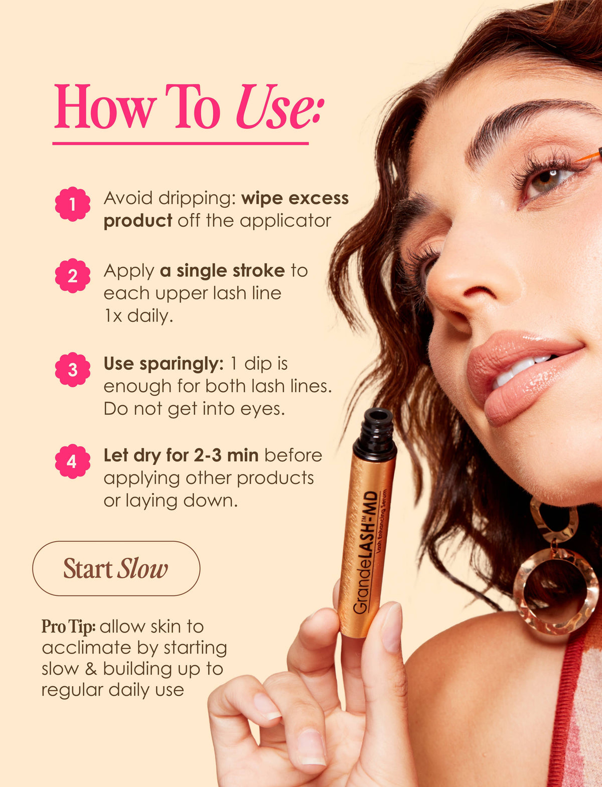GrandeLASH-MD Lash Enhancing Serum: 1 mL (6 Week Supply)
