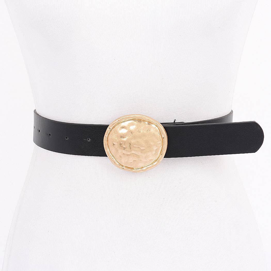 Metal Buckle PU Belt: BK