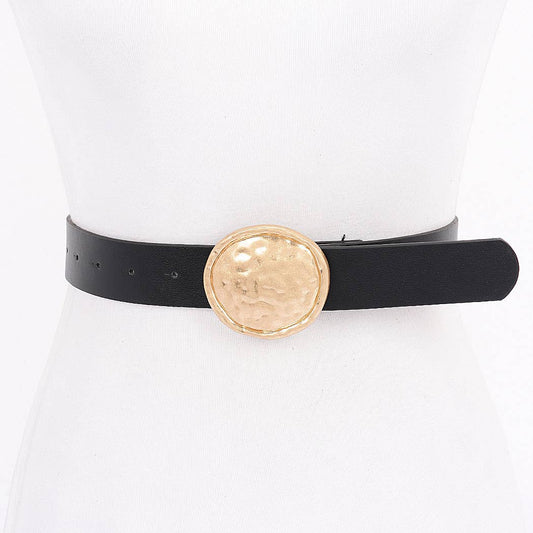 Metal Buckle PU Belt: BK