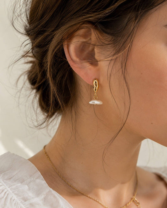 Organic Baroque Pearl Drop Earrings