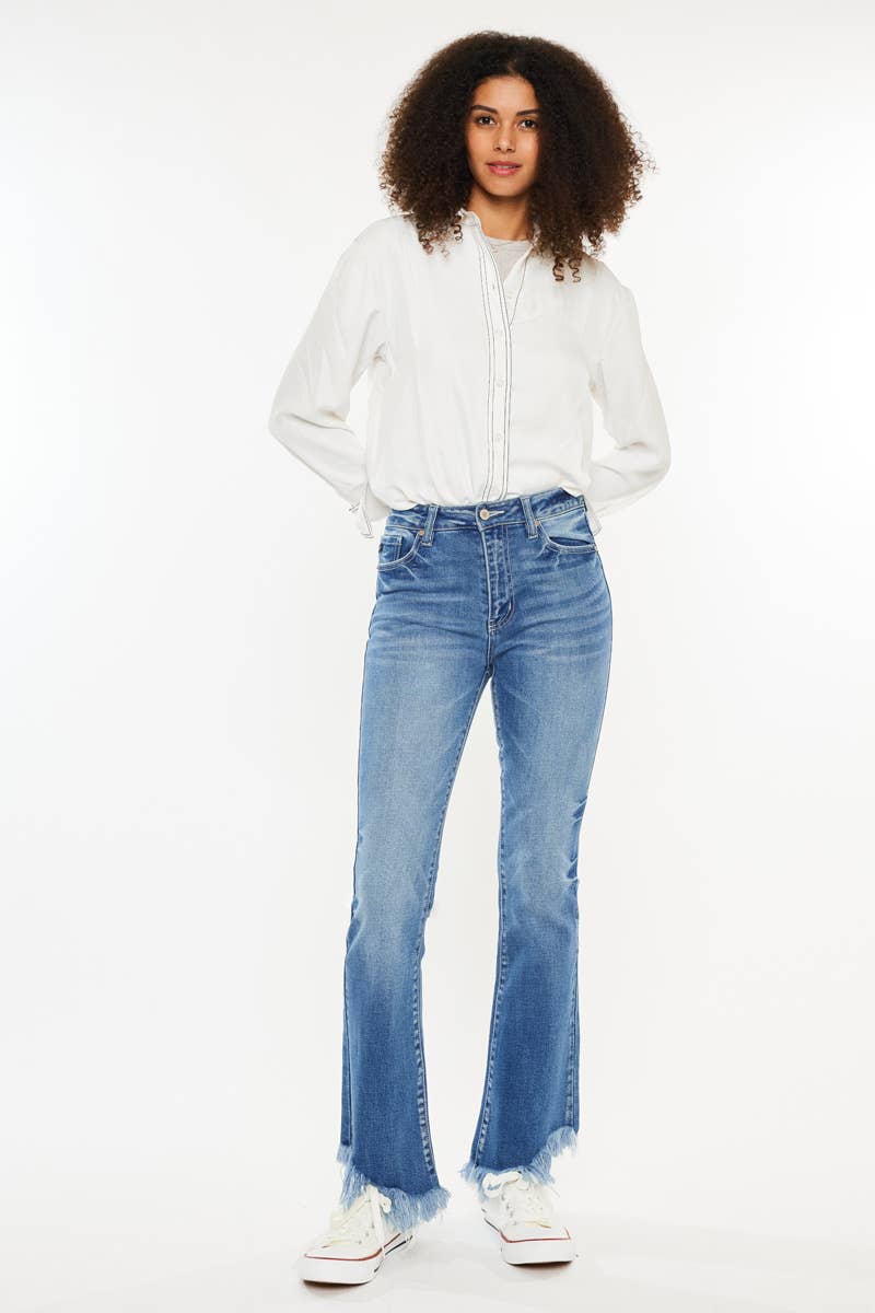 KanCan High Rise Bootcut Denim Frayed
