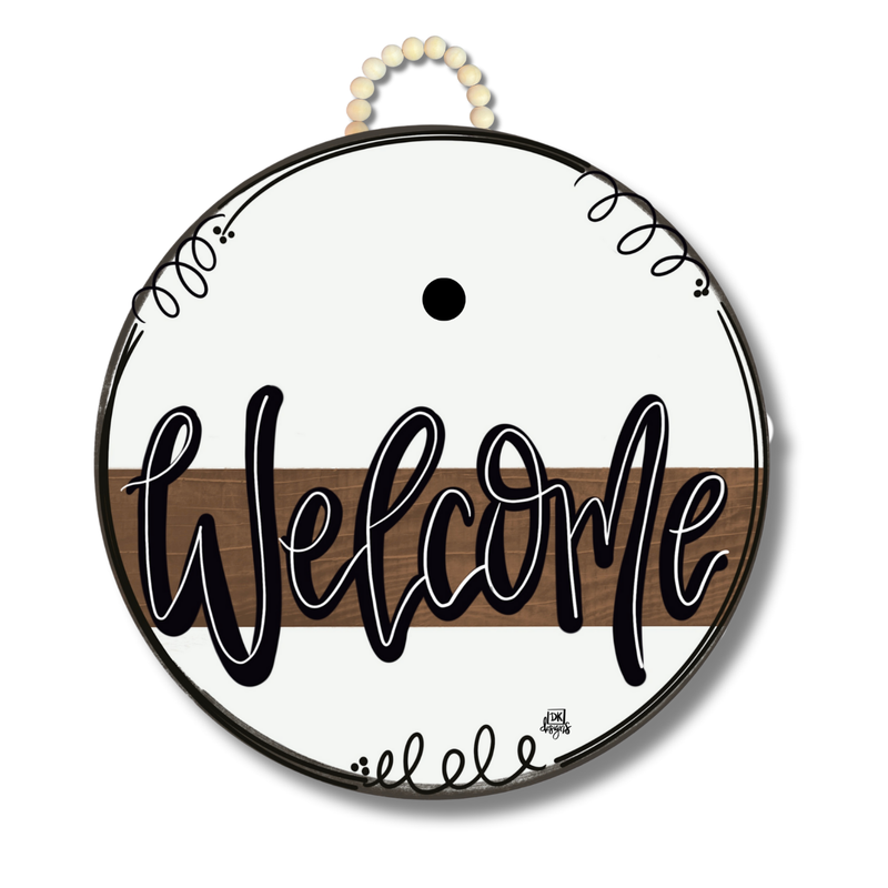 Stained Striped "Welcome" Hanger + Mini