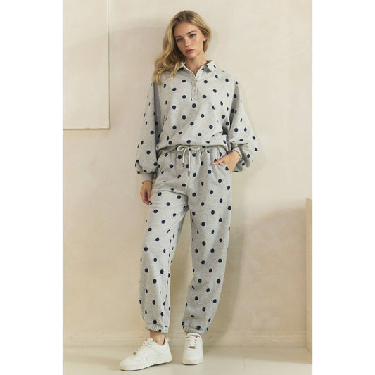 Pretty in Polka Quarter Zip Pullover or Joggers