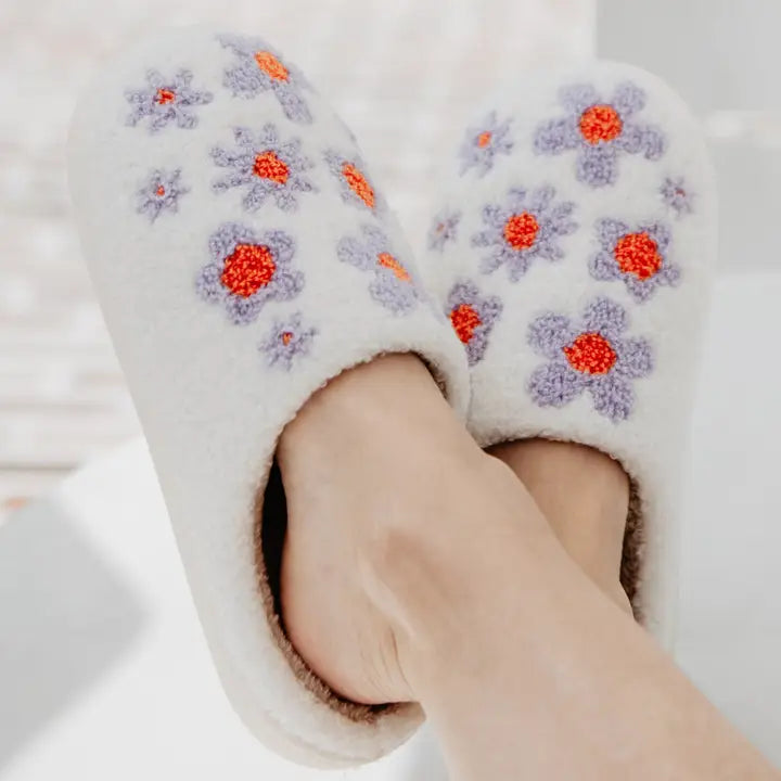 Lilac Daisy All Over Slippers