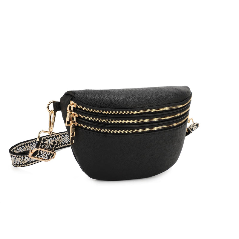 Triple Zippered Sling Bag Two Colors!