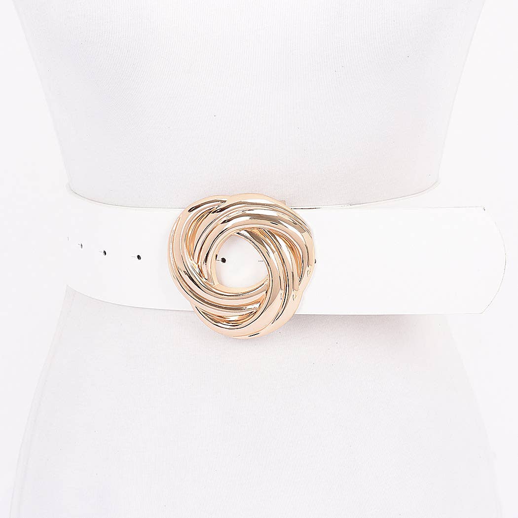 Metal Buckle PU Belt: BK