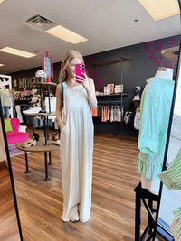 Olivia Oatmeal Jumpsuit